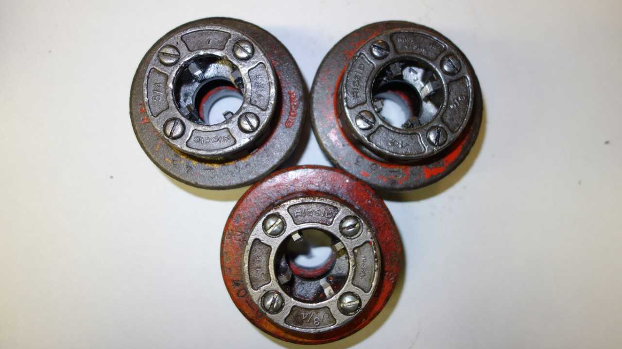 LOT OF 3 RIDGID 3/4 IN DIE HEADS - ELECTRIC POWER TOOLS