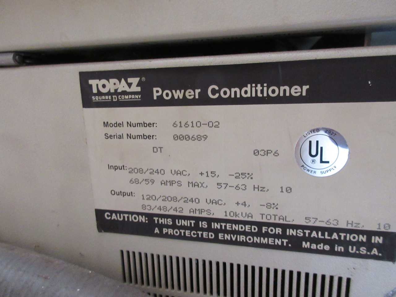 TOPAZ MICROPROCESSOR CONTROLLED VOLTAGE REGULATOR - MACHINING ACCESSORIES & TOOLING
