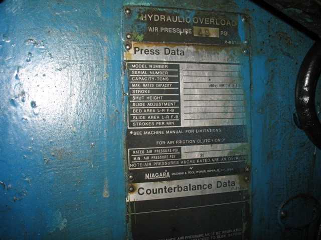 Niagara 150 Ton OBS Press - MECHANICAL STAMPING PRESSES