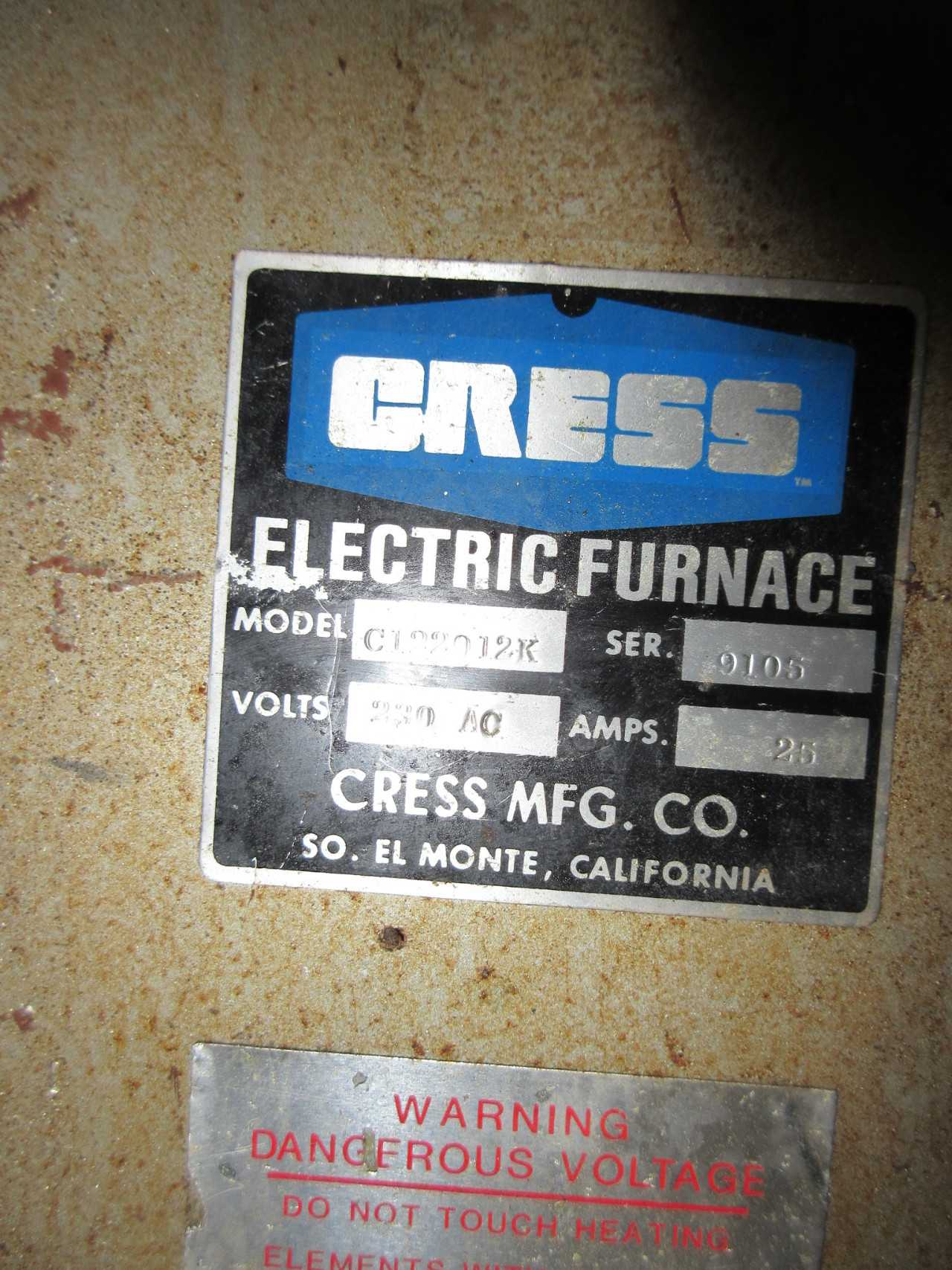 CRESS BENCH TOP ELECTRIC HEATREAT OVEN - MACHINING ACCESSORIES & TOOLING
