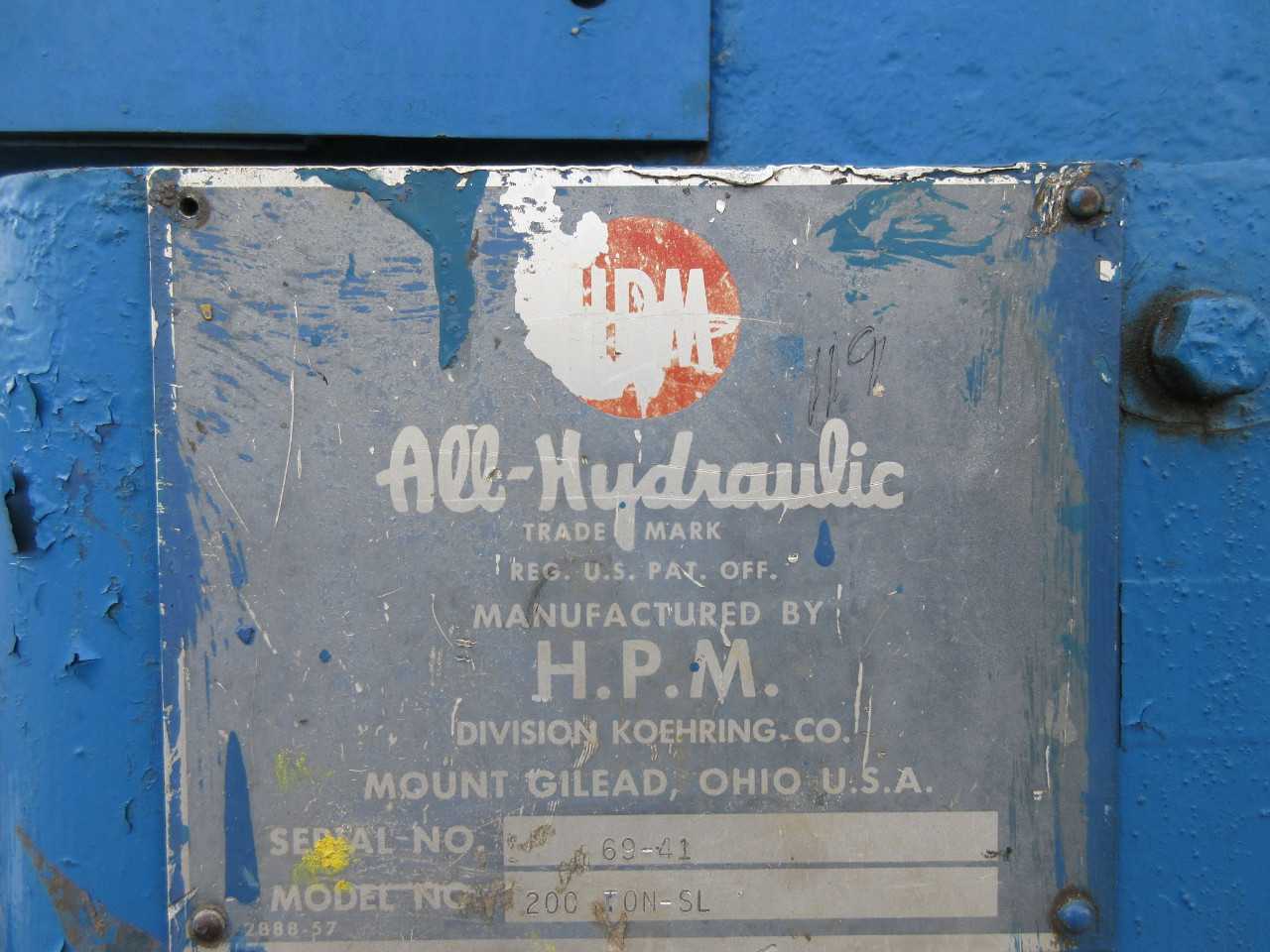 HPM 200 TON HYDRAULIC PRESS - PRESSES