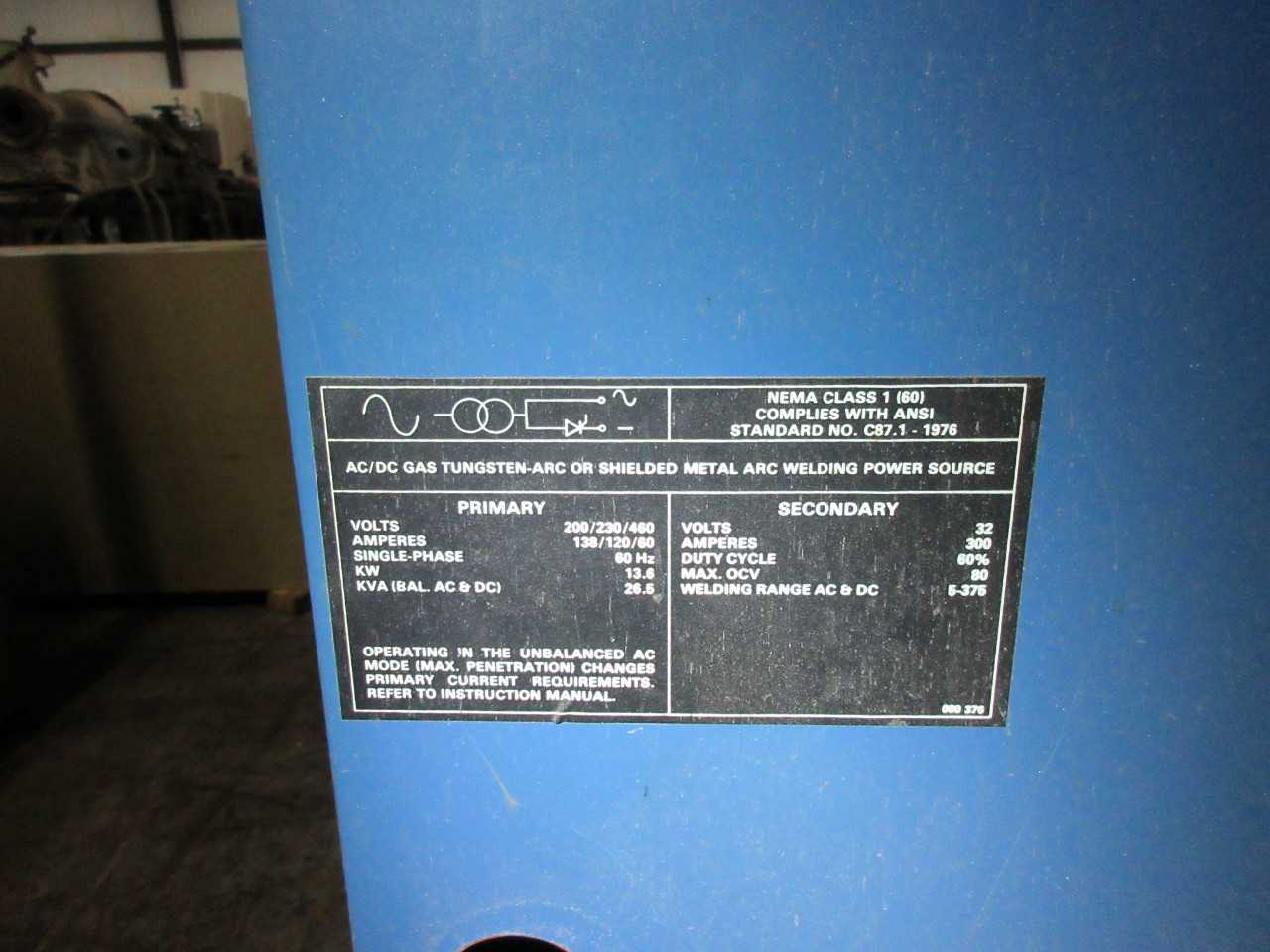 Miller Syncrowave 300 - MISCELLANEOUS