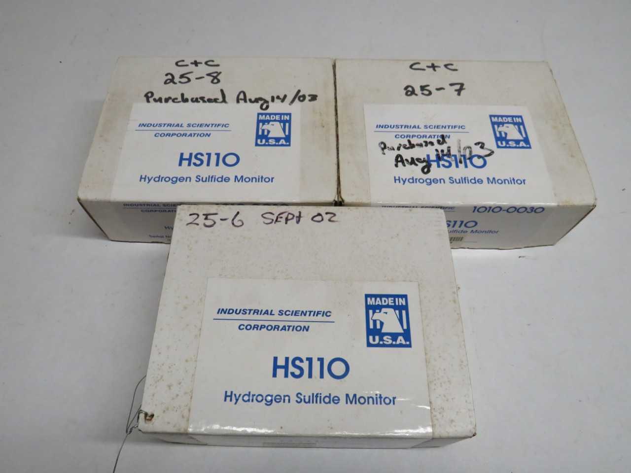 LOT OF 3 INDUSTRIAL SCIENTIFIC CORPORATION HS11O HS110 1010-0030 HYDROGEN SULFIDE MONITOR - ELECTRIC POWER TOOLS
