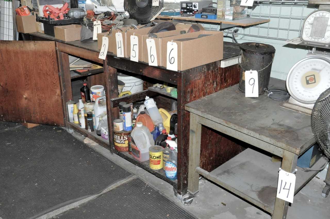 Lot-(1) Work Bench with Contents of Lower Cabinets and (1) Steel  - MISCELLANEOUS