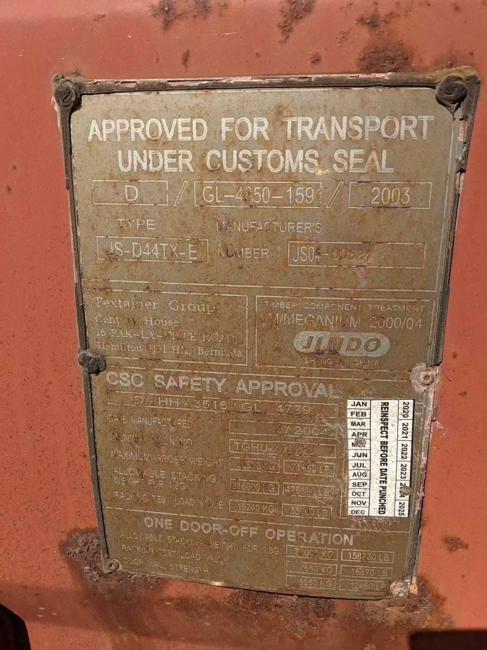 TEX 40FT STANDARD CUBE SHIPPING CONTAINER - INDUSTRIAL PARTS