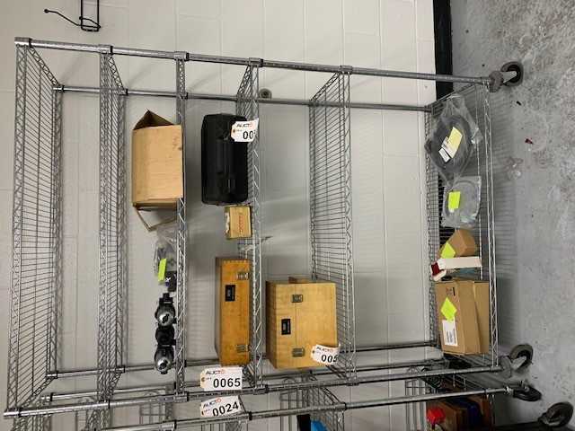 3x rolling steel wire shelving - contents excluded - SHELVING