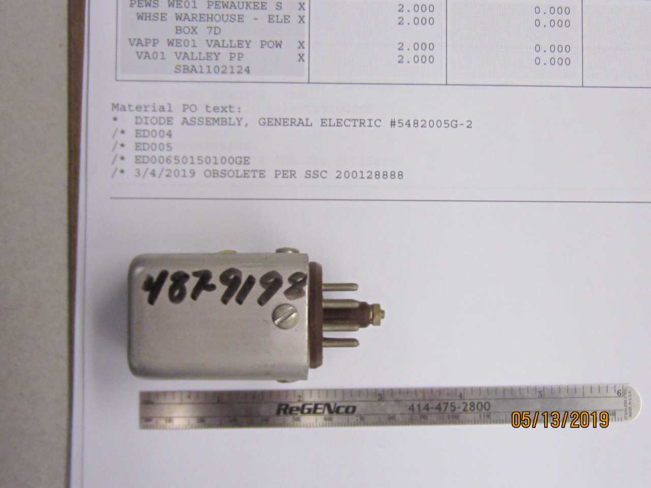 Lot of 2 Diode Assembly,Expansion Power Unit - ELECTRICAL COMPONENTS