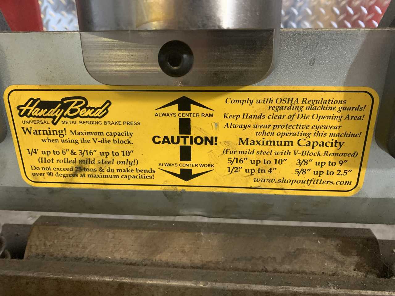 Handy Bend Brake Press attachment for H-Press - PRESSES
