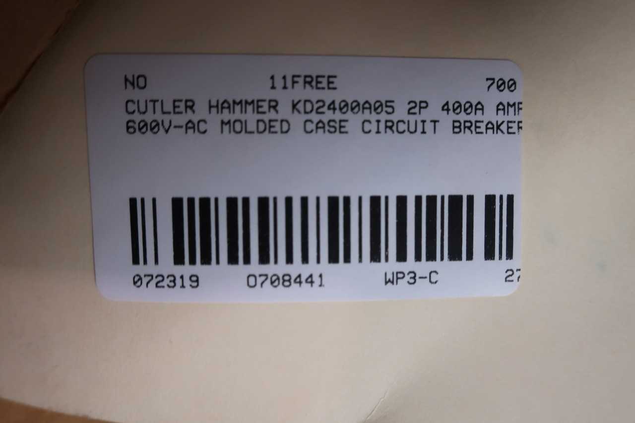 CUTLER HAMMER KD2400A05 CIRCUIT BREAKER 400A - CIRCUIT BREAKERS