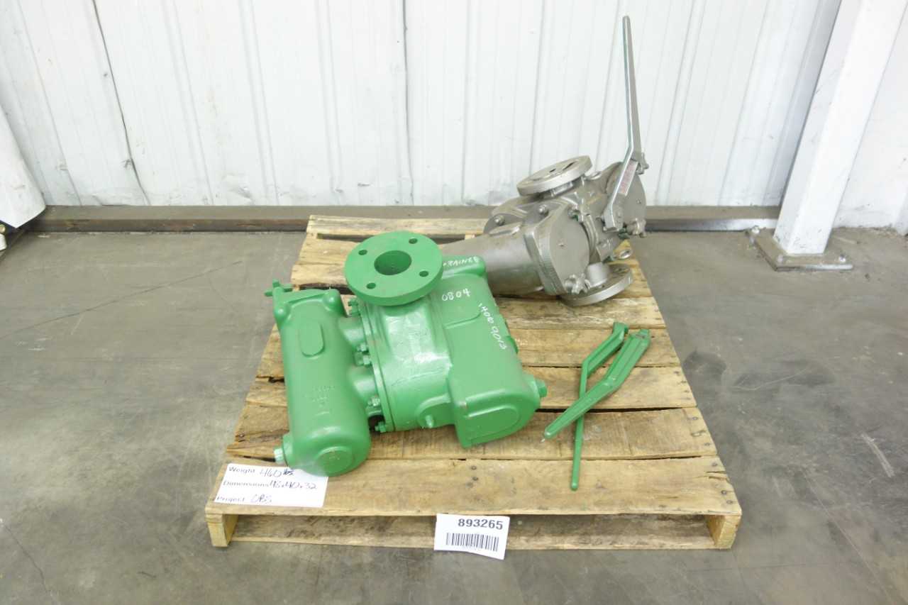 LOT OF 2 FLANGED STRAINER VALVES, 3 IN, 2-1/2 IN - VALVES
