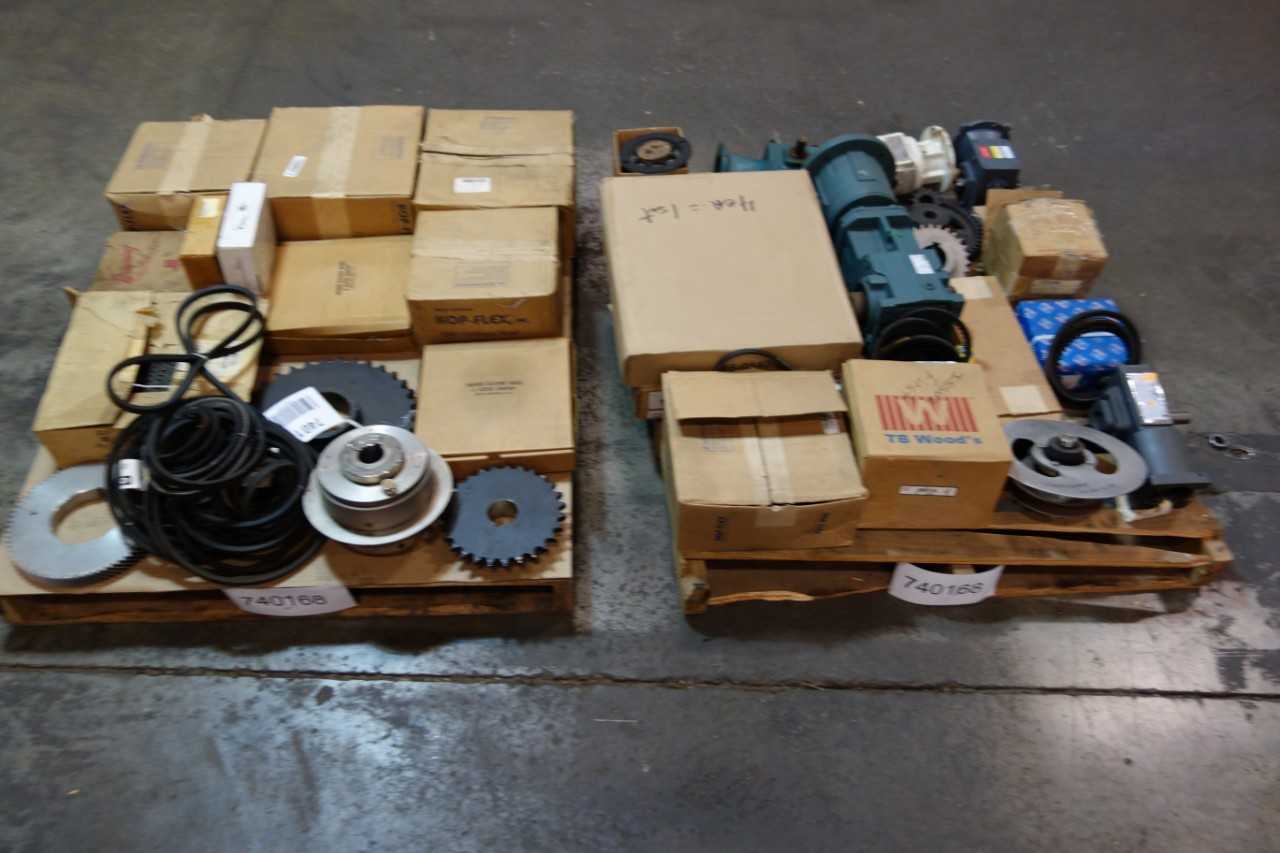 2 PALLETS OF BEARINGS, GEAR REDUCER, CLUTCH, CHAIN SPROCKET, COUPLINGS- MARTIN, SKF, - GEAR REDUCERS 2 PALLETS OF BEARINGS, GEAR REDUCER, CLUTCH, CHAIN SPROCKET, COUPLINGS- MARTIN, SKF, - GEAR REDUCERS