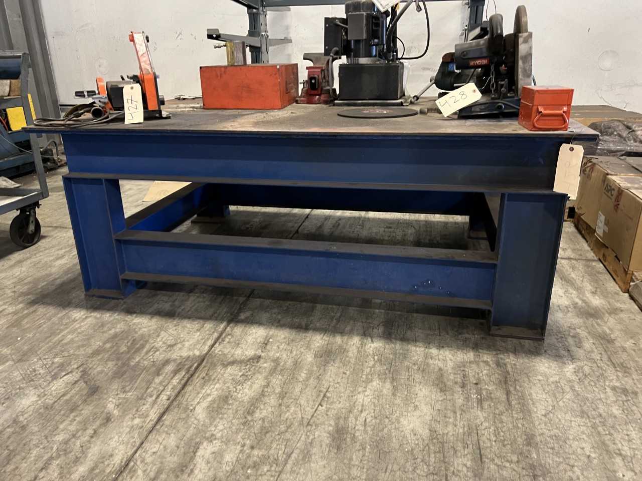 Steel work table 84"x54" with 3 vises - PLANT & FACILITY