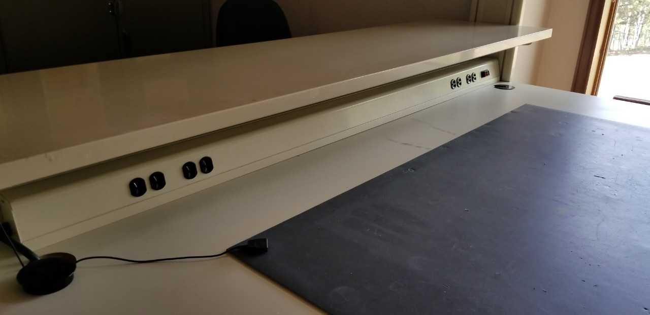 Work Desk w/ Shelving, Lighting & Storage Double sided - TOOL STORAGE