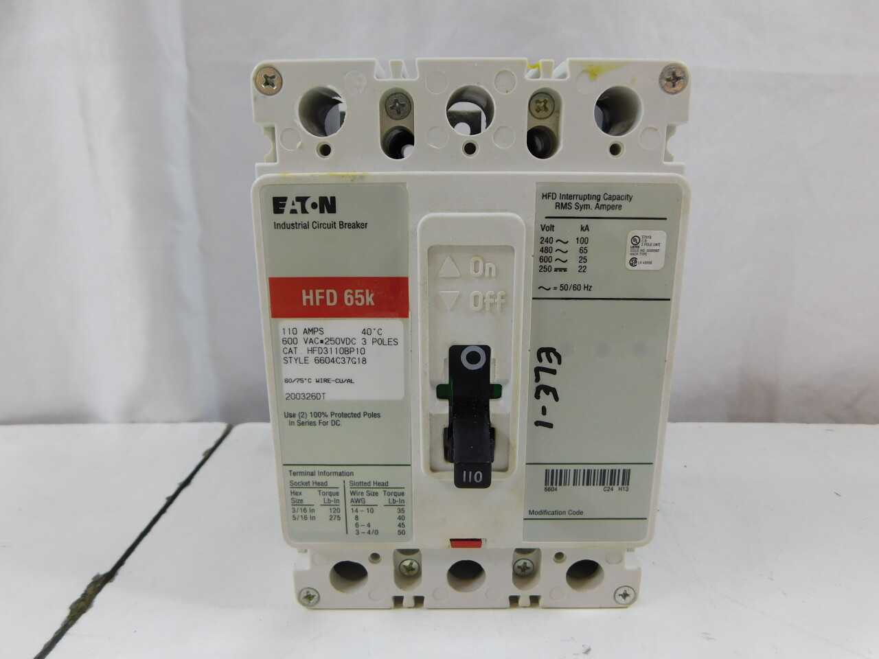 Quantity of 1x HFD3110 MCCB/Molded Case Circuit Breaker - CIRCUIT BREAKERS Quantity of 1x HFD3110 MCCB/Molded Case Circuit Breaker - CIRCUIT BREAKERS
