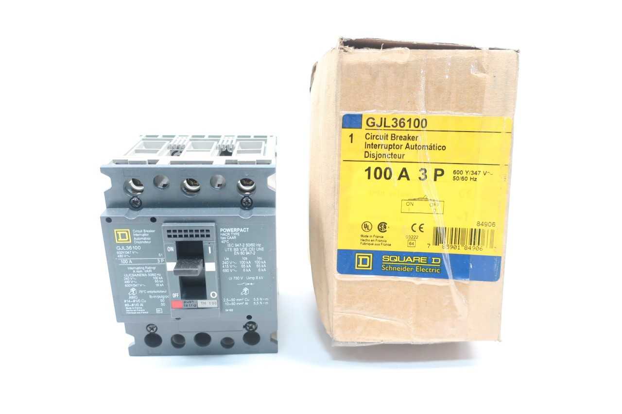 SQUARE D GJL36100 POWERPACT 3P 100A AMP 600V-AC MOLDED CASE CIRCUIT BREAKER - CIRCUIT BREAKERS