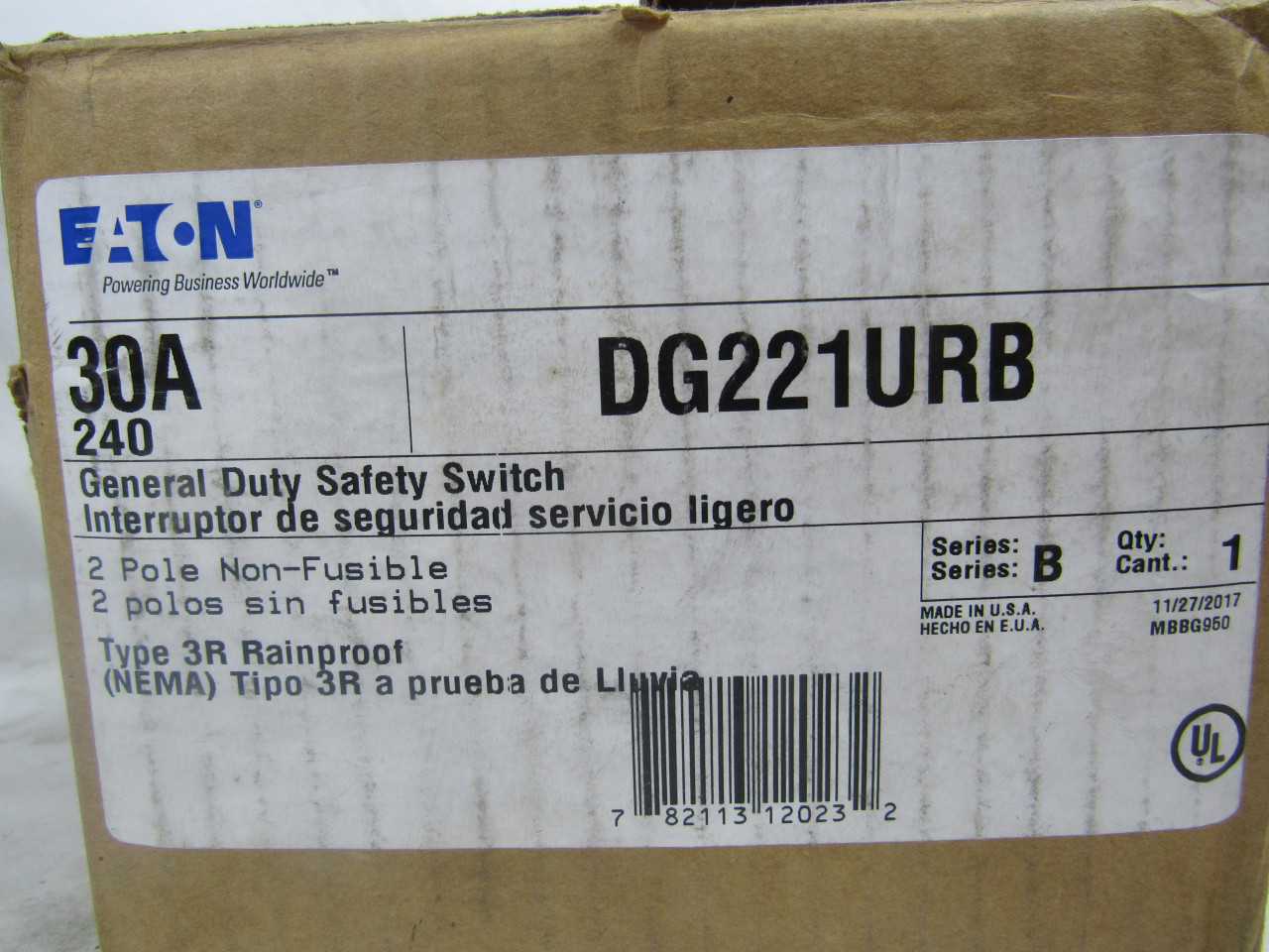 Quantity 6 of Eaton DG221URB Safety Switch 2P 30A 240VAC - ELECTRICAL COMPONENTS