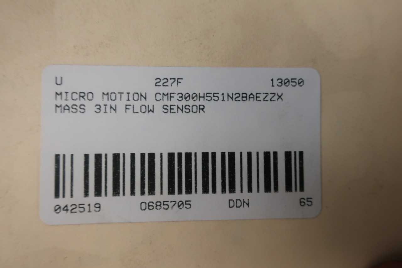 MICRO MOTION CMF300H551N2BAEZZX MASS 3IN FLOW SENSOR - INSTRUMENTATION