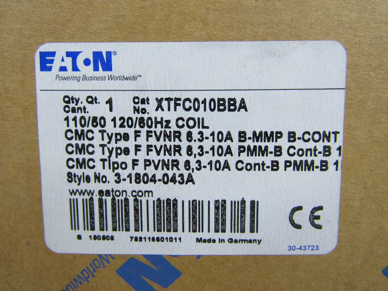 Quantity 6 of Eaton XTFC010BBA Motor Controller FVNR 3-10A - ELECTRIC MOTORS