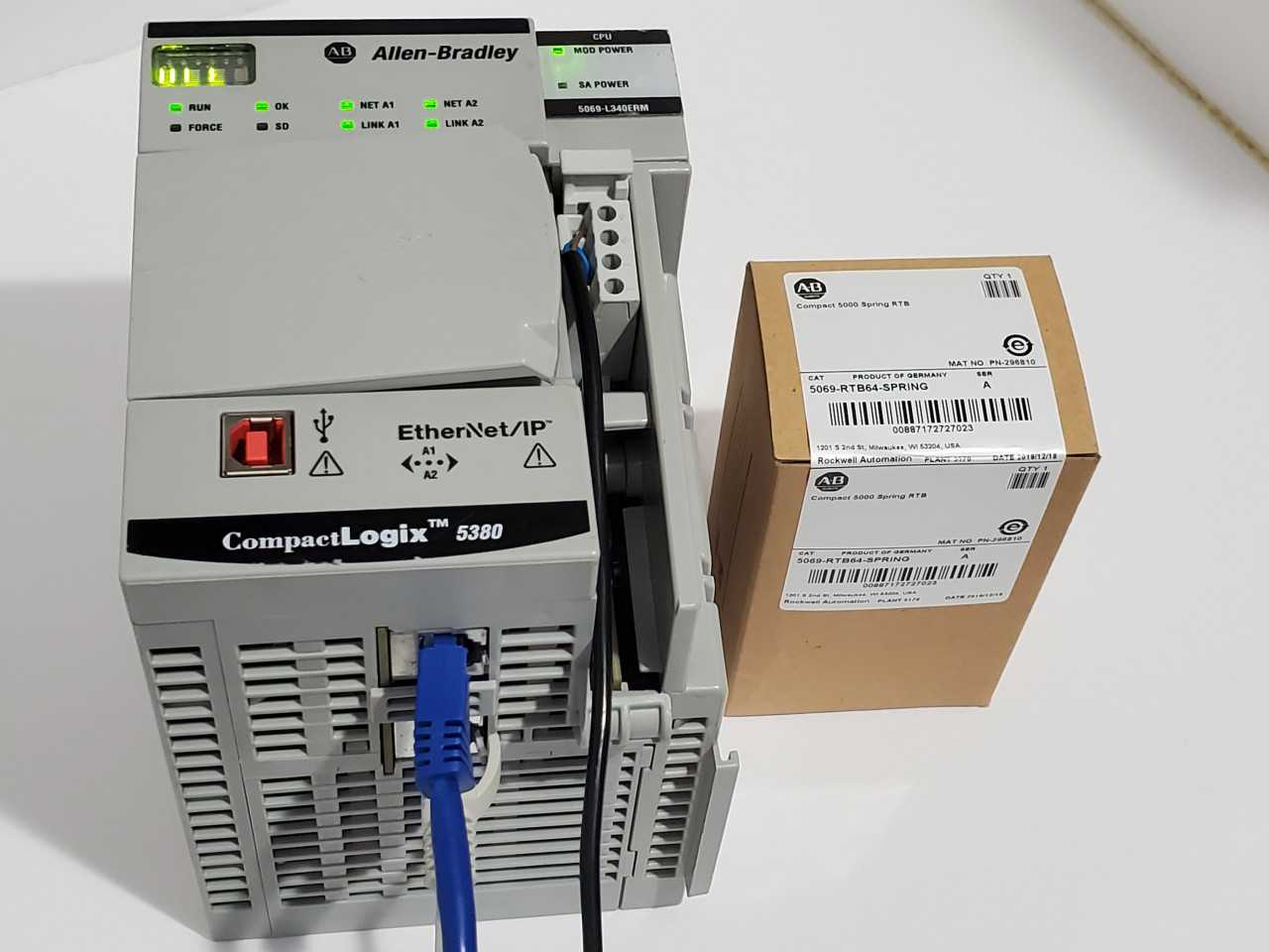 Allen Bradley CompactLogix 5069-L340ERM Plus Brand new 5069-RTB64 Spring - AUTOMATION & CONTROLS