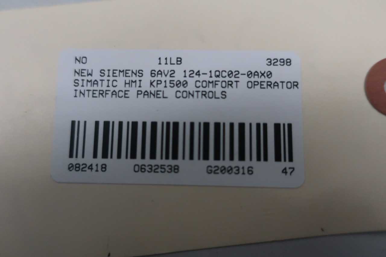 SIEMENS 6AV2 124-1QC02-0AX0 SIMATIC HMI KP1500 COMFORT OPERATOR INTERFACE PANEL - AUTOMATION & CONTROLS