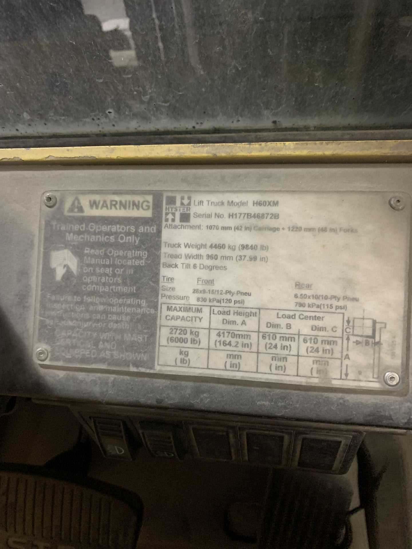 2003 HYSTER H60XM COUNTERBALANCE FORKLIFT - SIT-DOWN FORKLIFT
