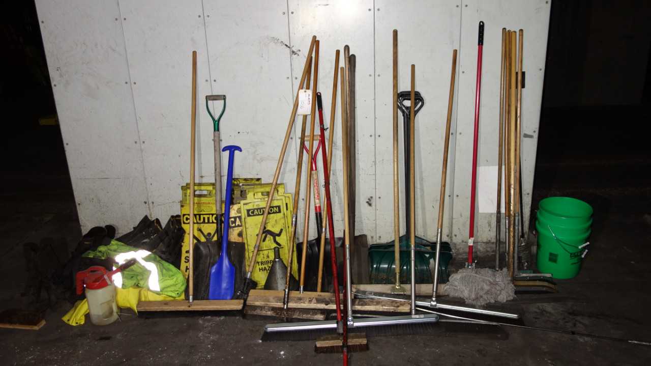 BROOMS, SHOVELS, SIGNAGE AND CLEANING SUPPLIES - MISCELLANEOUS
