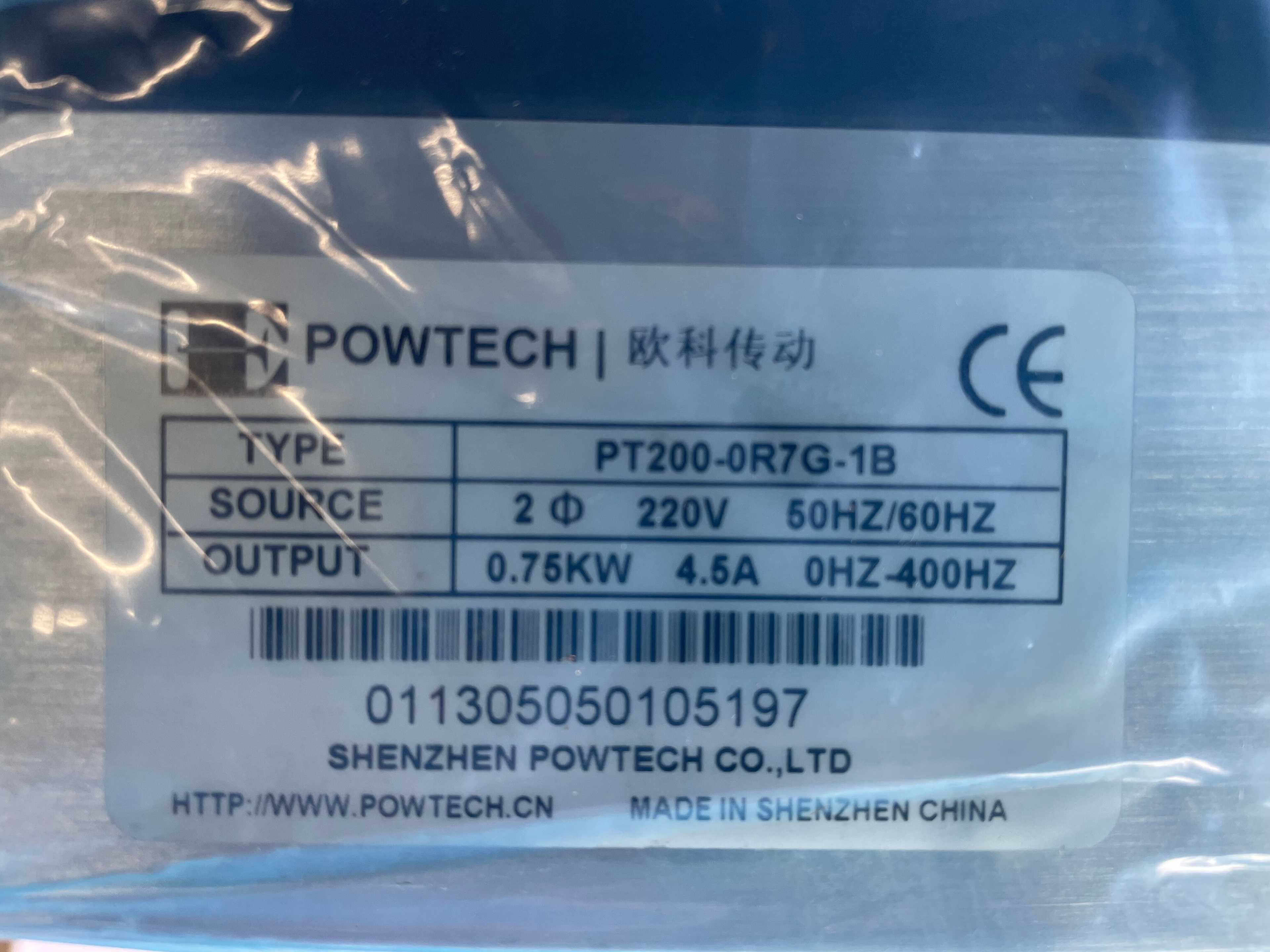 BULK LOT OF 220V 4.5AMP OUTPUT POWTECH PT200 VECTOR INVERTER - QTY 8 - AUTOMATION & CONTROLS