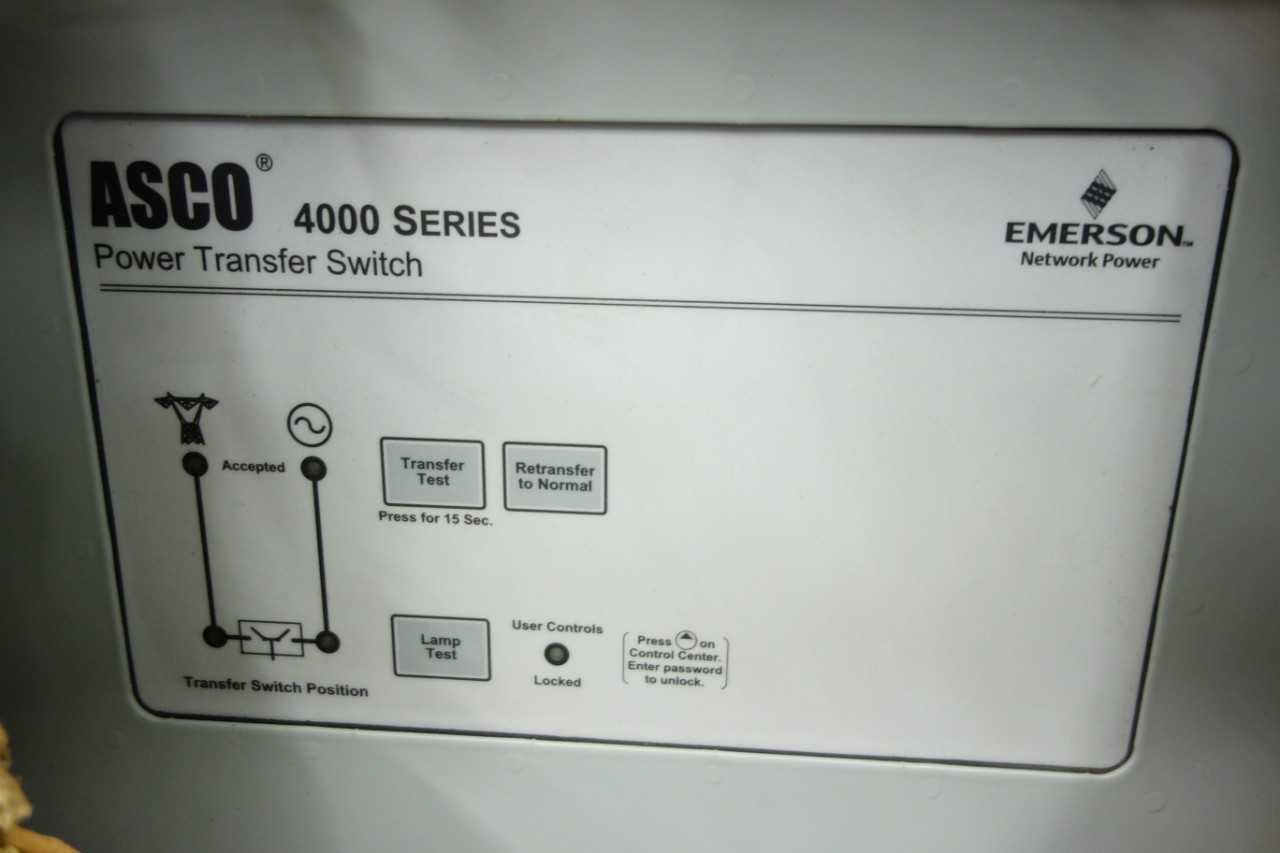 ASCO 4000 SERIES POWER TRANSFER SWITCH - ELECTRICAL COMPONENTS