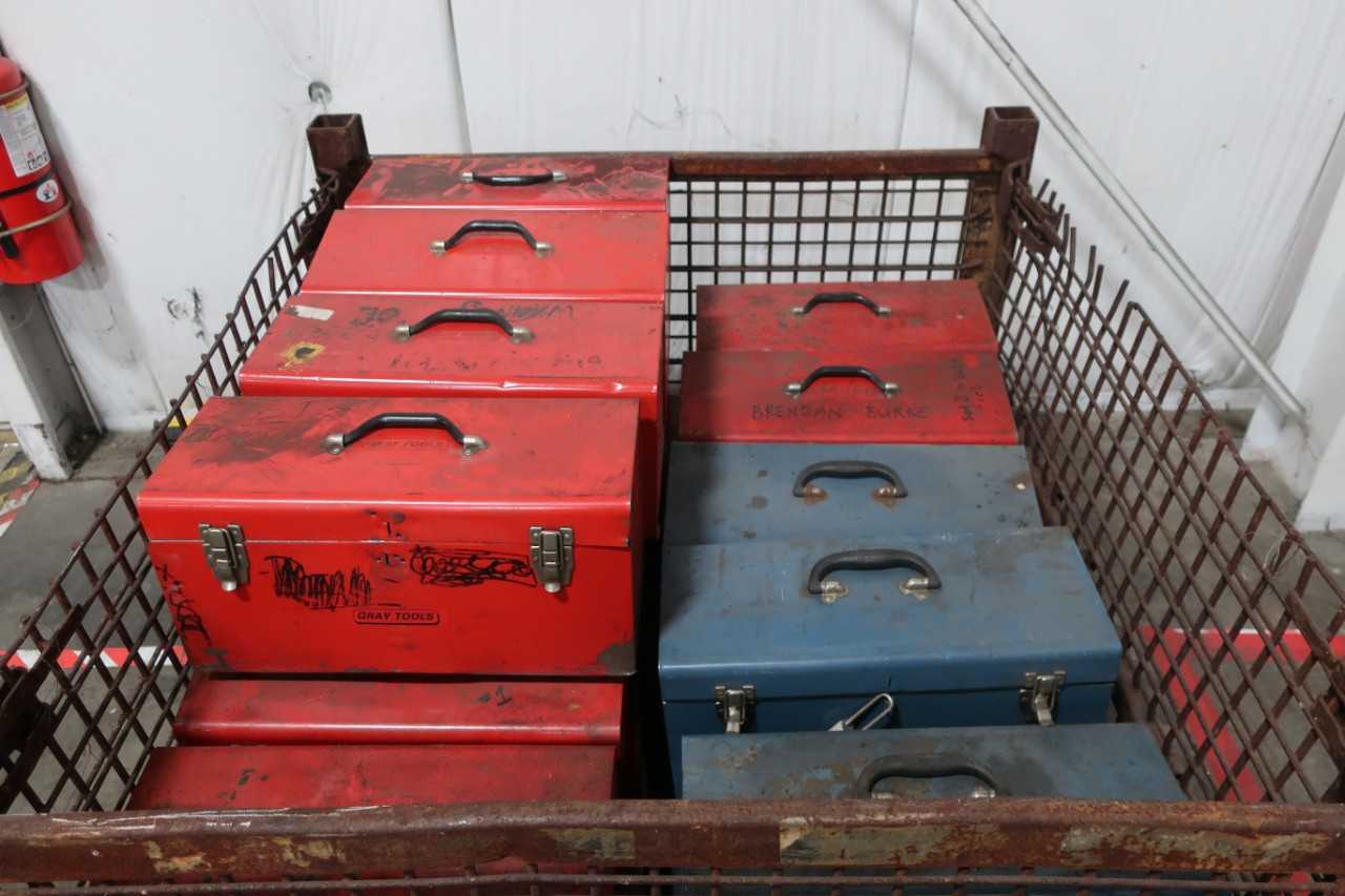 LOT OF ASSORTED HAND-CARRY TOOL BOXES AND TOOLS - HAND TOOLS