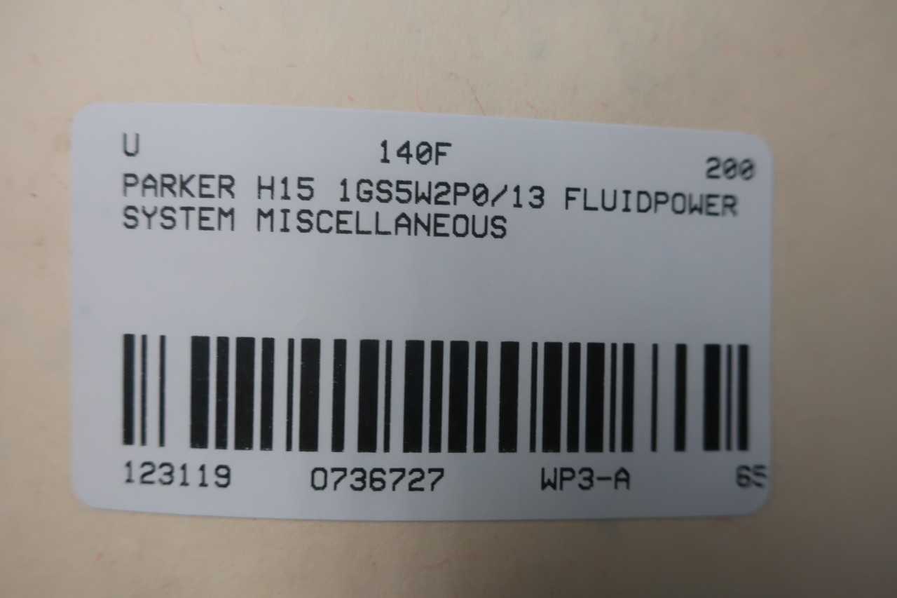 PARKER H15 1GS5W2P0/13 10GAL 2HP 5.1GPM 590PSI OTHER HYDRAULIC PUMP - HYDRAULIC PUMP
