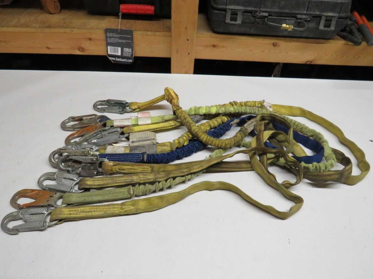 LOT OF 5 ASSORTED MILLER DURAFLEX 216WLS-8FTYL SAFETY LANYARD - SAFETY EQUIPMENT