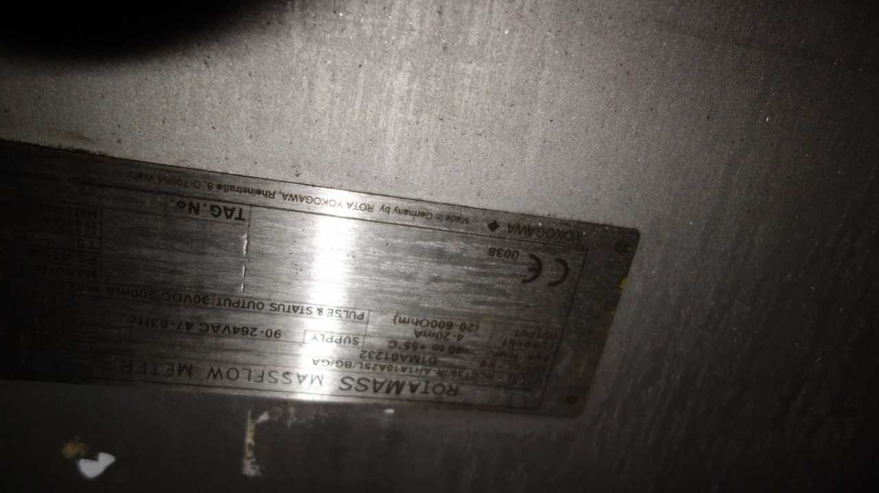 YOKOGAWA RCCT39-AH1A10A2SL/BG/GA ROTAMASS MASSFLOW METER - FLOW METER
