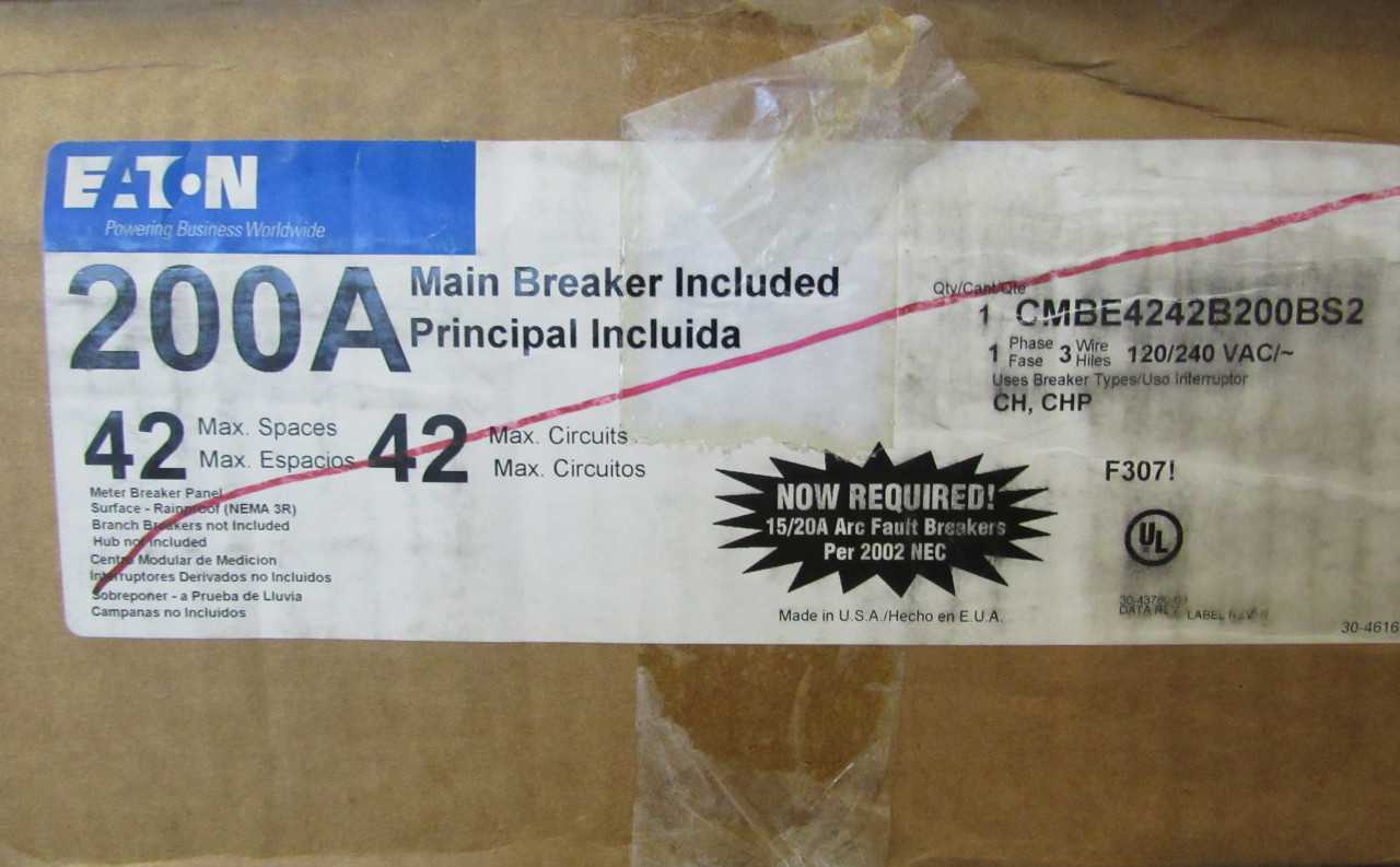 5x Eaton CMBE4242B200BS2 Meter Breaker Panel - ELECTRICAL COMPONENTS