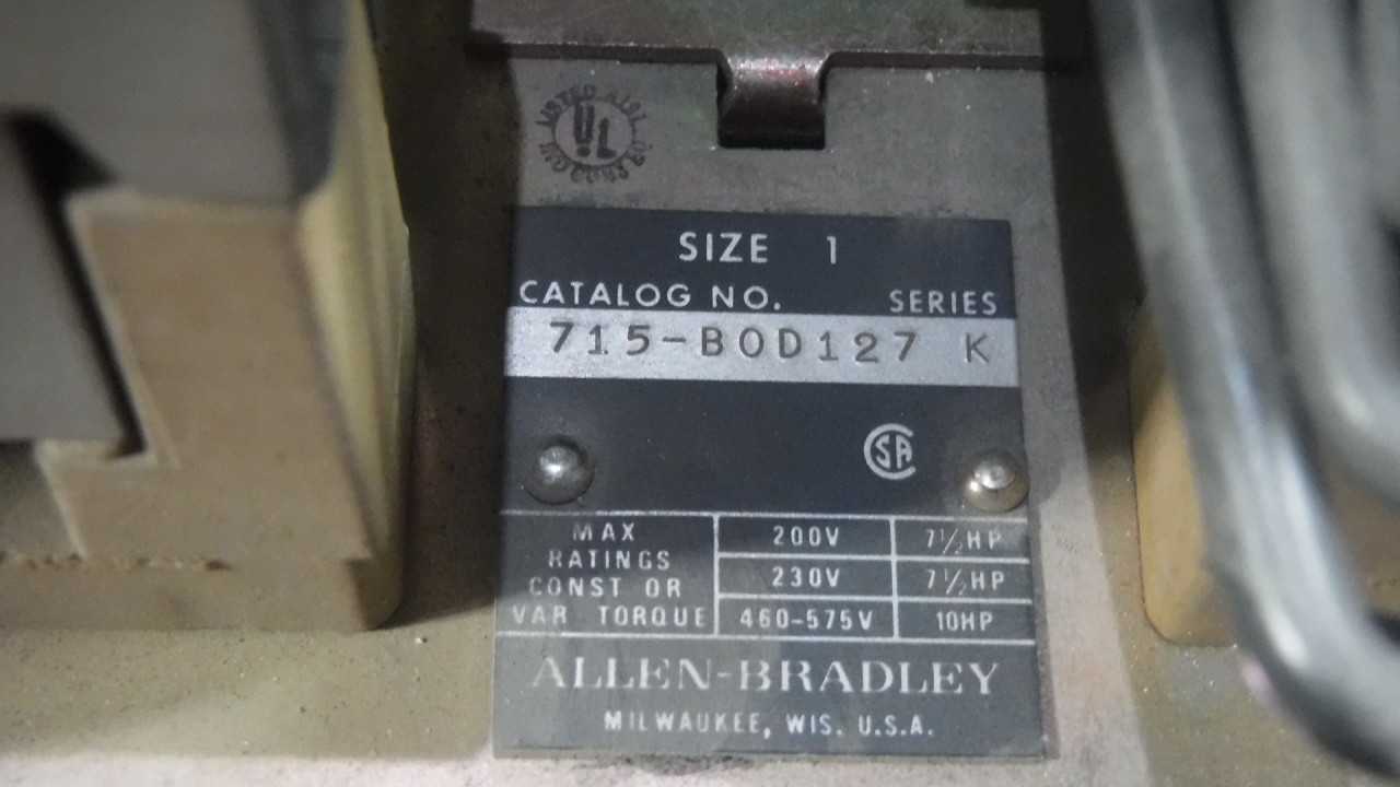 Lot of Five New 10 HP Allen-Bradley Size 1 Starters - MOTOR STARTERS