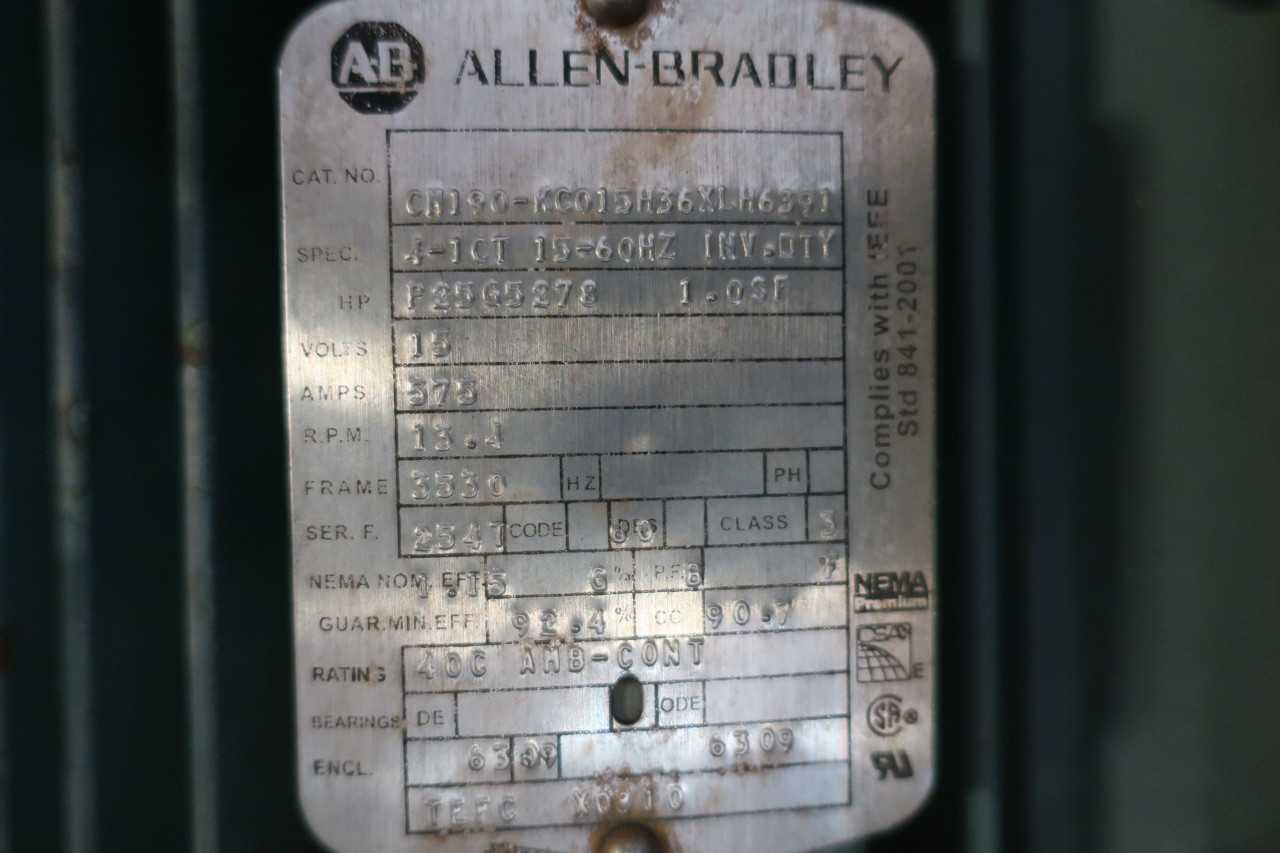 ALLEN BRADLEY MOTOR CM190-KC015H36XLH6391 575V - ELECTRIC MOTORS
