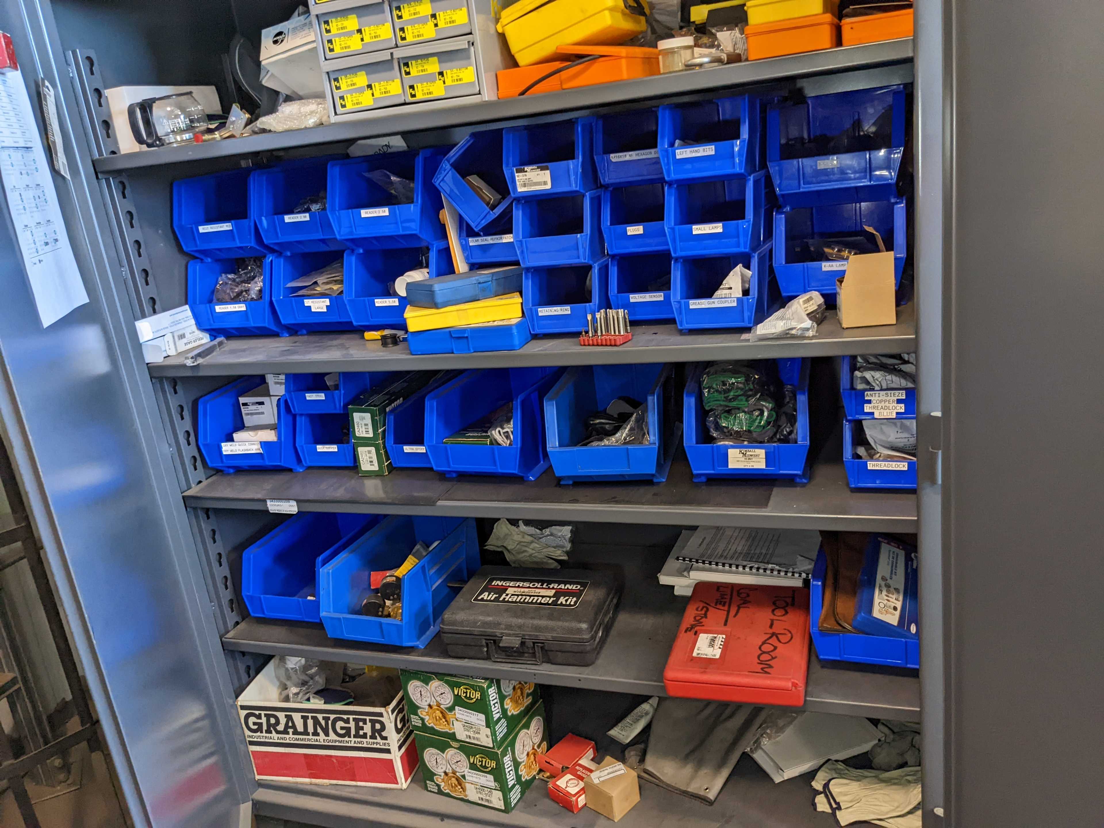 CABINET AND CONTENTS - INDUSTRIAL PARTS