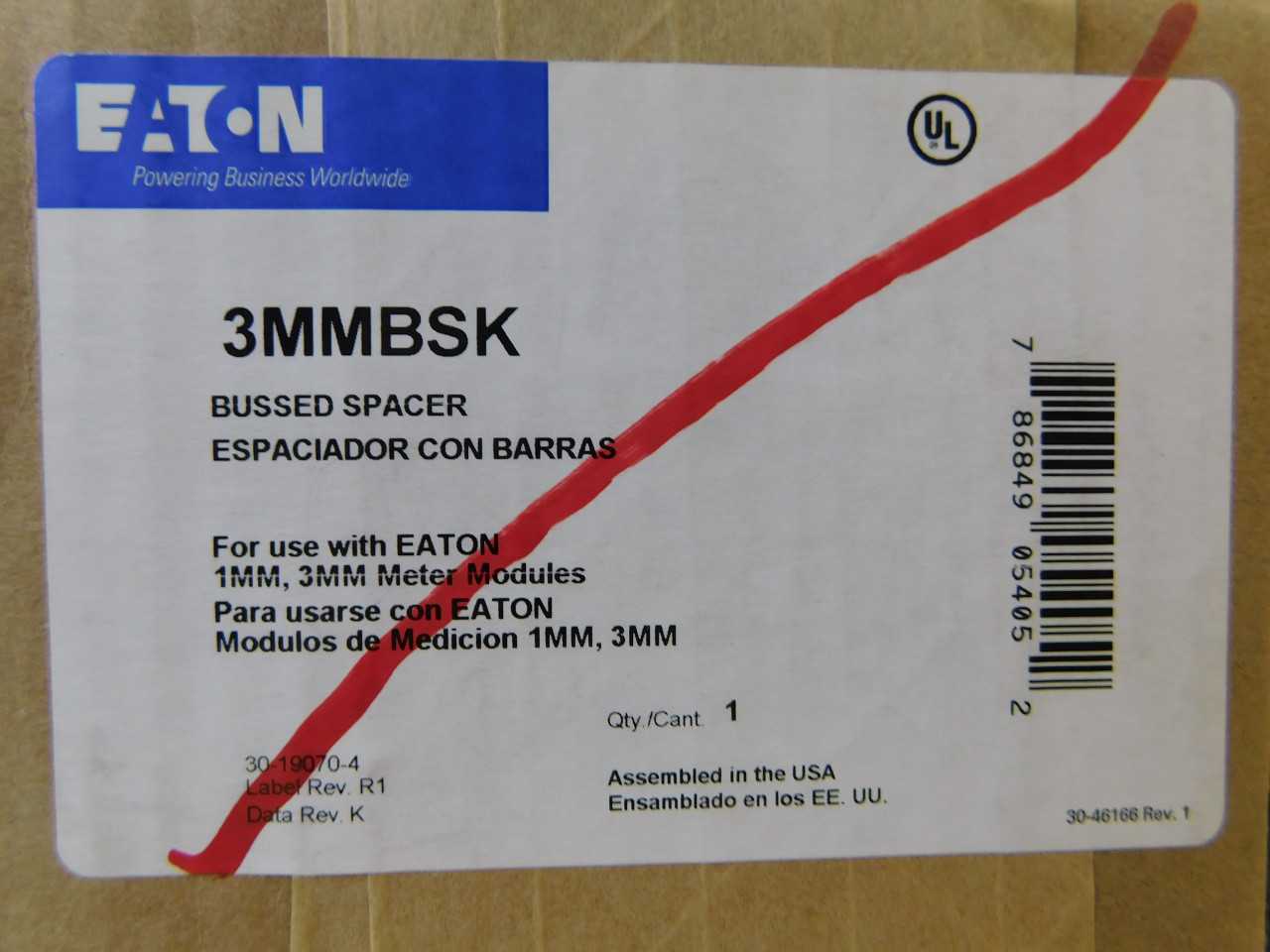 Quantity of 3 New Surplus Eaton 3MMBSK Bus Accy - ELECTRICAL COMPONENTS