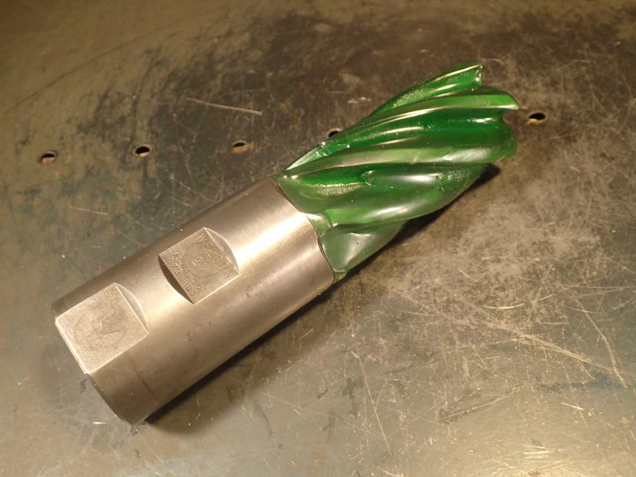 Weldon 2" Resharpened to 1.88" 6-Flute End Mill: 3-3/4" LOC, 2" Shank, USA Made - MILLING TOOLS