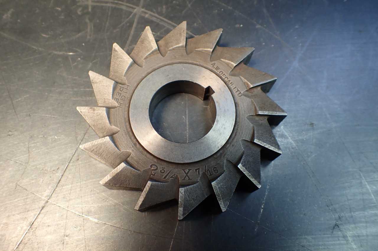 AW Ofcan 7/16" Straight Plain Tooth Side Mill Milling Cutter 2-3/4 Dia 7/8 Arbor - MILLING TOOLS