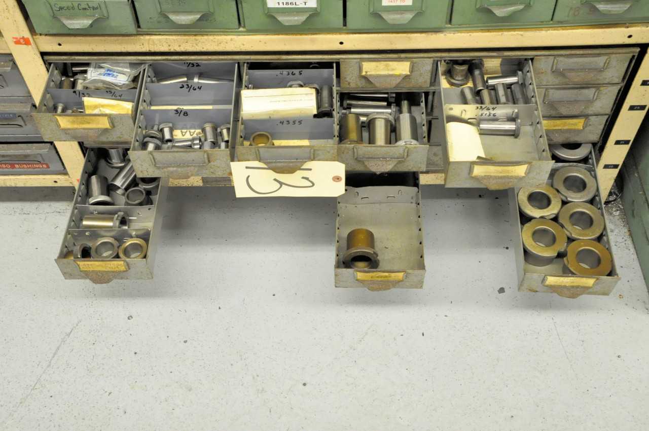 24-Drawer Bin Cabinet with Bushings Contents - TOOL STORAGE