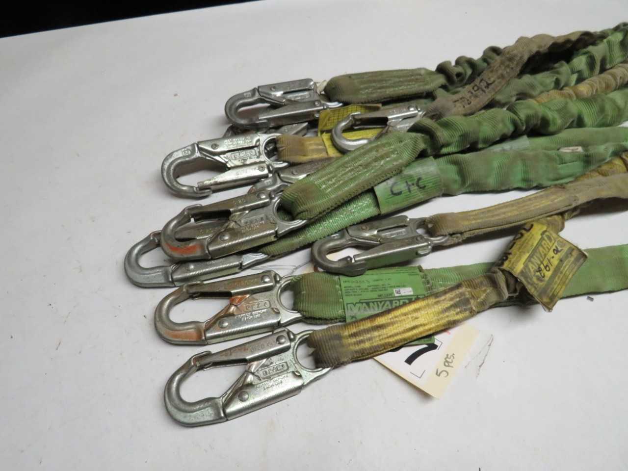 LOT OF 5 ASSORTED MILLER DURAFLEX 216M SAFETY LANYARD - LIFTING EQUIPMENT