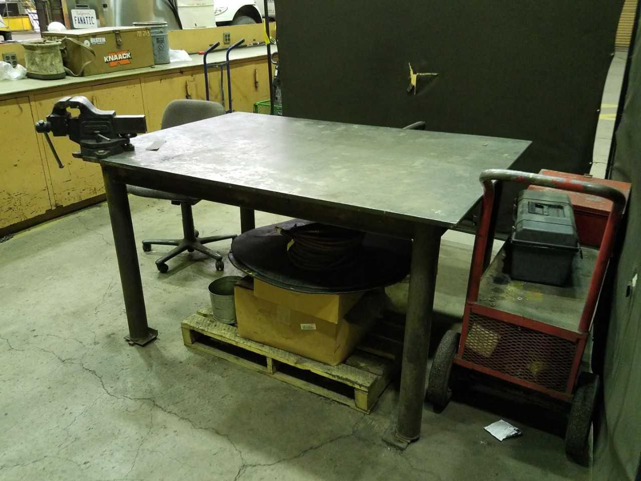 66" x 48" steel work table, vise excluded - PLANT & FACILITY