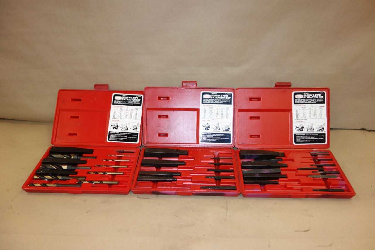 LOT OF 3 PROTO 9500B SCREW & PIPE EXTRACTOR SETS - ELECTRIC POWER TOOLS
