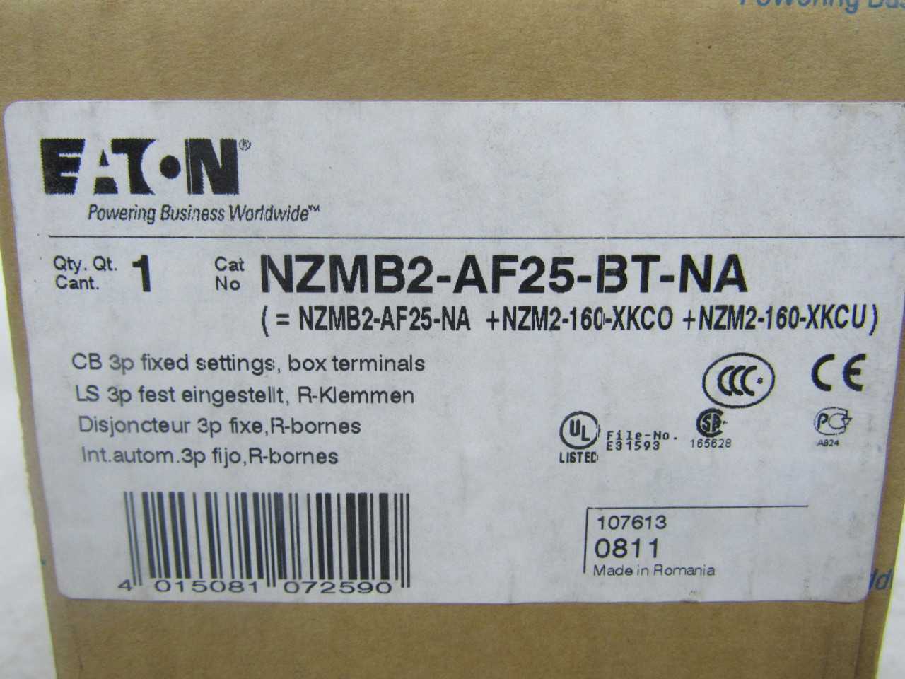 Quantity of 1x NZMB2-AF25-BT-NA MCCB/Molded Case Circuit Breakers - CIRCUIT BREAKERS Quantity of 1x NZMB2-AF25-BT-NA MCCB/Molded Case Circuit Breakers - CIRCUIT BREAKERS