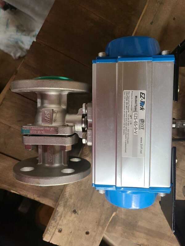 Lot of 2 - 3/4" SVF VB41 BALL VALVE, STAINLESS STEEL BODY, BALL, & STEM CONTROL VALVE - CONTROL VALVE