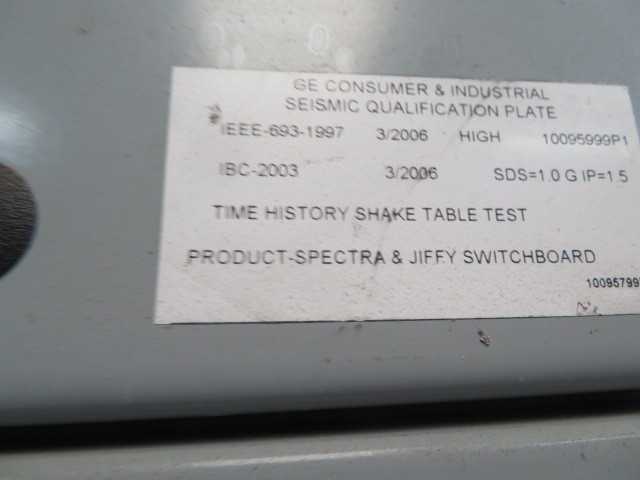 New GE 400 AMP 480/277/3/ 4 wire Multimeter Switchboard, with (1) GE Pole Box - CONTROL TRANSFORMERS
