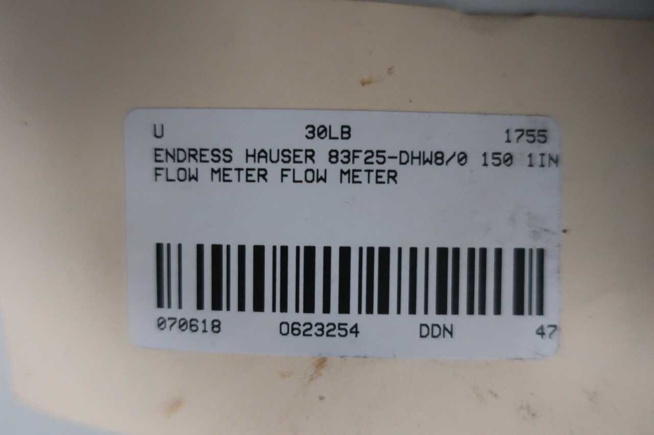 ENDRESS HAUSER 83F25-DHW8/0 PROMASS F 1IN FLOW METER - FLOW METER