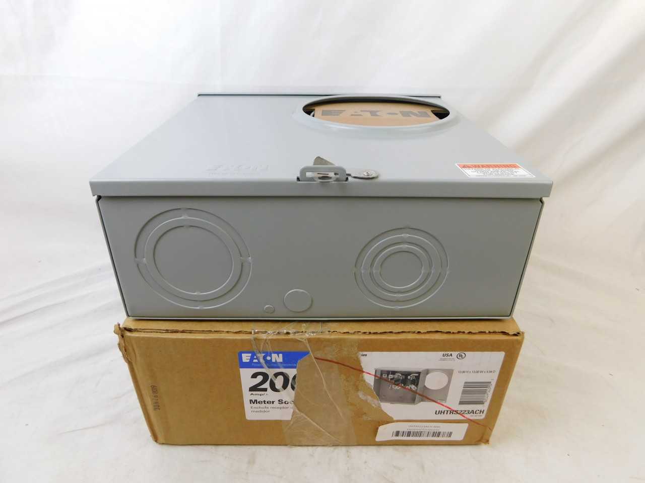 Quantity of 1 New Surplus Eaton UHTRS223ACH Meter Socket 200A 120V - ELECTRICAL COMPONENTS
