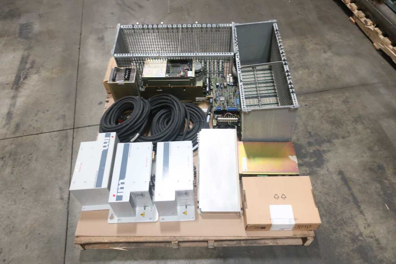 1 PALLET OF ASSORTED ELECTRICAL SYSTEM CONTROLLER, COMM CONTROLS, INTERFACE MODULE, CABLE-WIRE CONT, POWER SUPPLY MODULE, SWITCH CONT, SERVO DRIVE, SERVO CONTROLLER- PESA, CISCO AIR, EDWARDS, ABB, ASCO, YASKAWA - AUTOMATION & CONTROLS