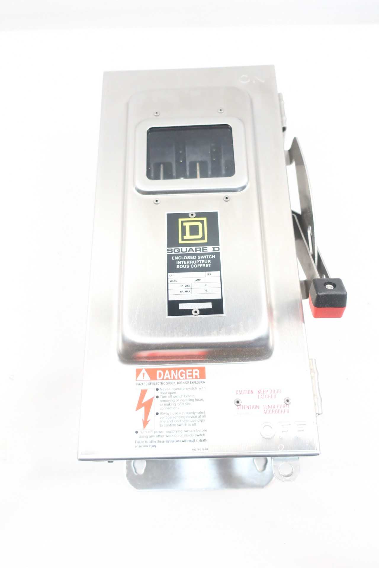 SQUARE D CH362DS STAINLESS 3P 60A AMP 600V-AC FUSIBLE DISCONNECT SWITCH - DISCONNECT SWITCHES
